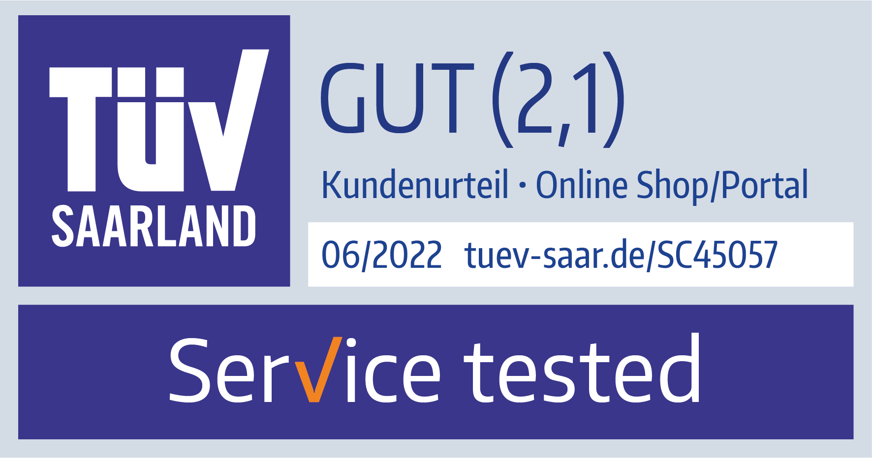 TÜV geprüftes Online Portal, Testnote GUT